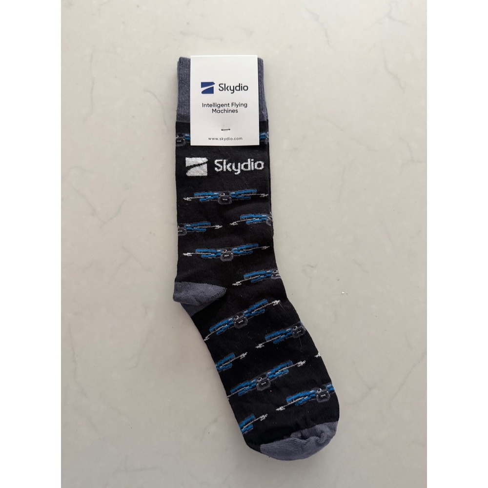 Skydio Intelligent Flying‎ Machines Drone Promo Socks Black Blue Sock Club USA